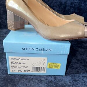 ANTONIO MELANI Mocha Block Heel Shoes